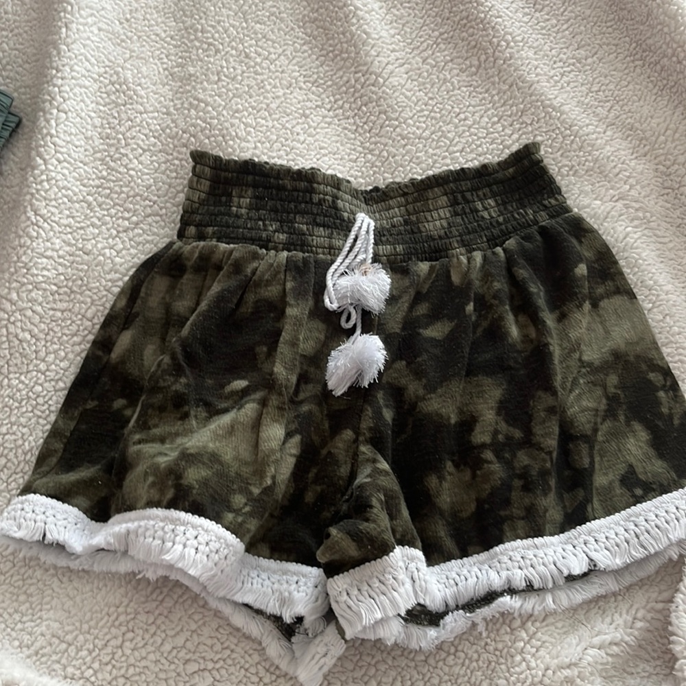 Green Tie Dye Shorts XS